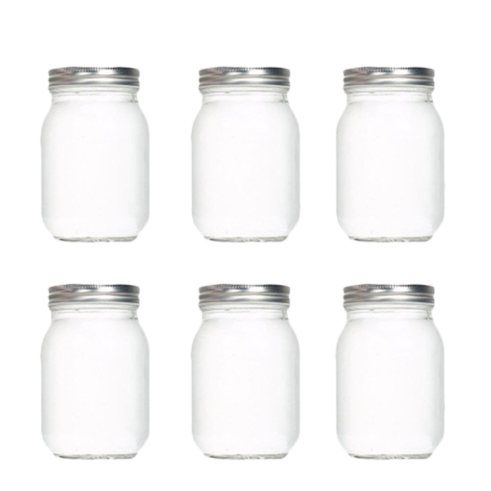 Food Storage In The Kitchen - 6Pcs Transparent Round Glass Jars with