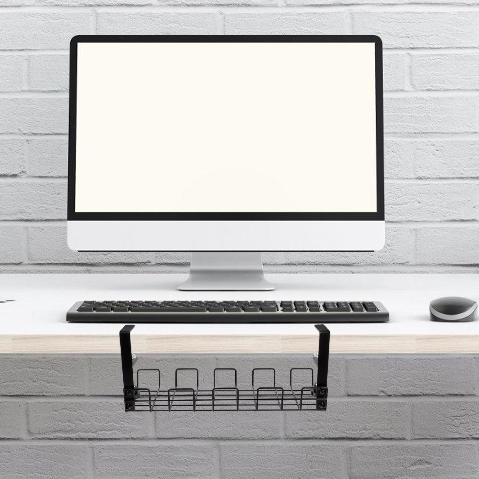 Food Storage Management - Under Desk Wire Cable Organizer Carbon