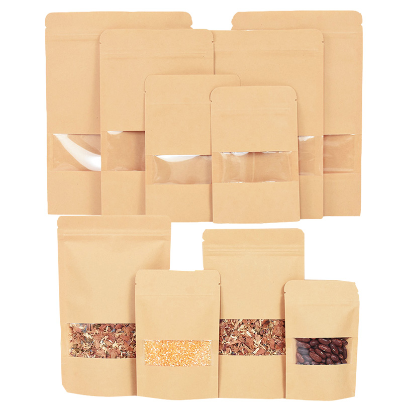 Lock And Lock Food Storage - 20/50pcs Kraft Paper Zip Lock Bags