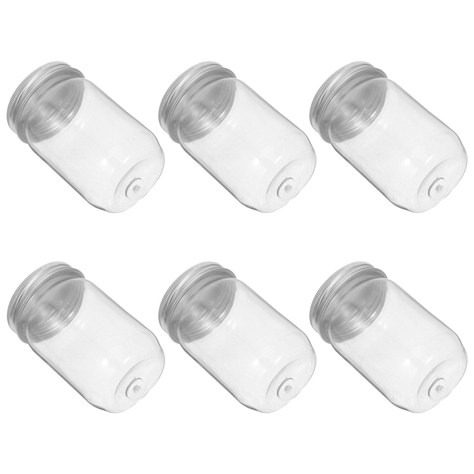 Food Storage Home - 6Pcs Clear Plastic Mason Jars with