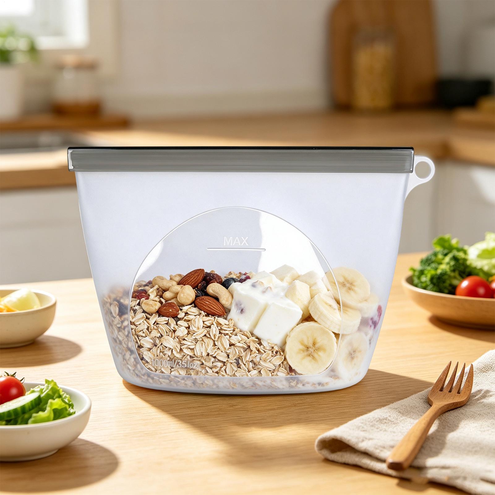 Food Storage Plastic Bag - Silicone Bags For Food Storage 1000ml
