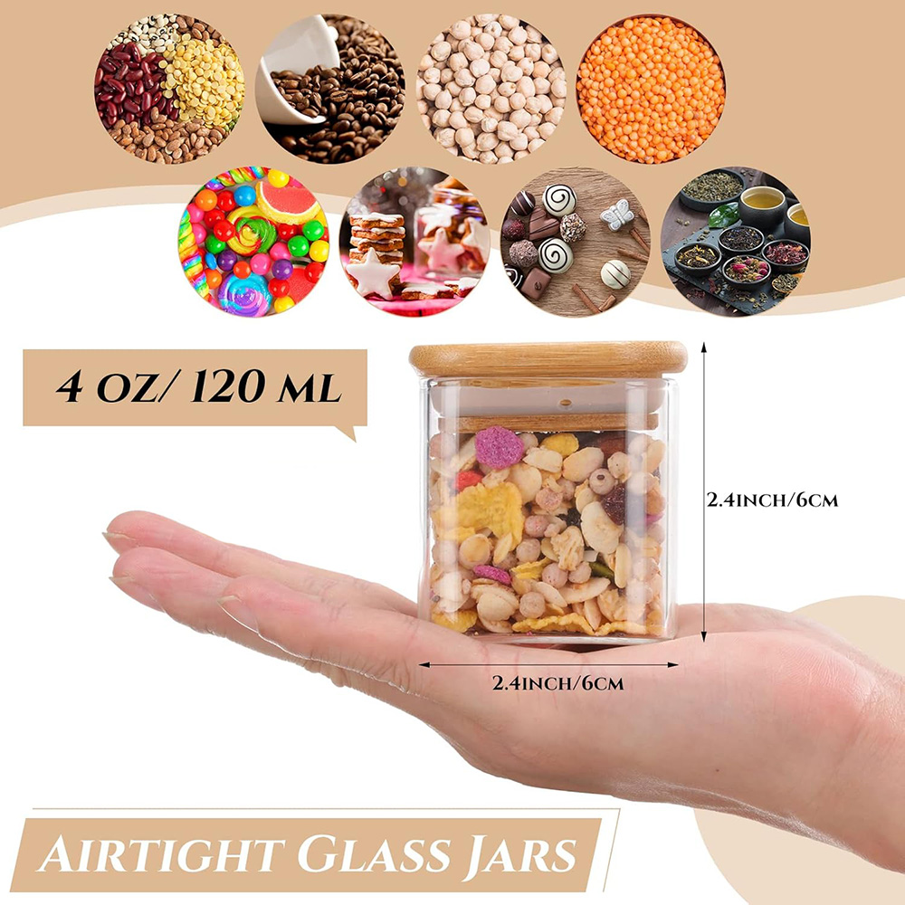 4oz 6Packs Glass Jars Set with - огляд і ціна Food Storage Jar Labels