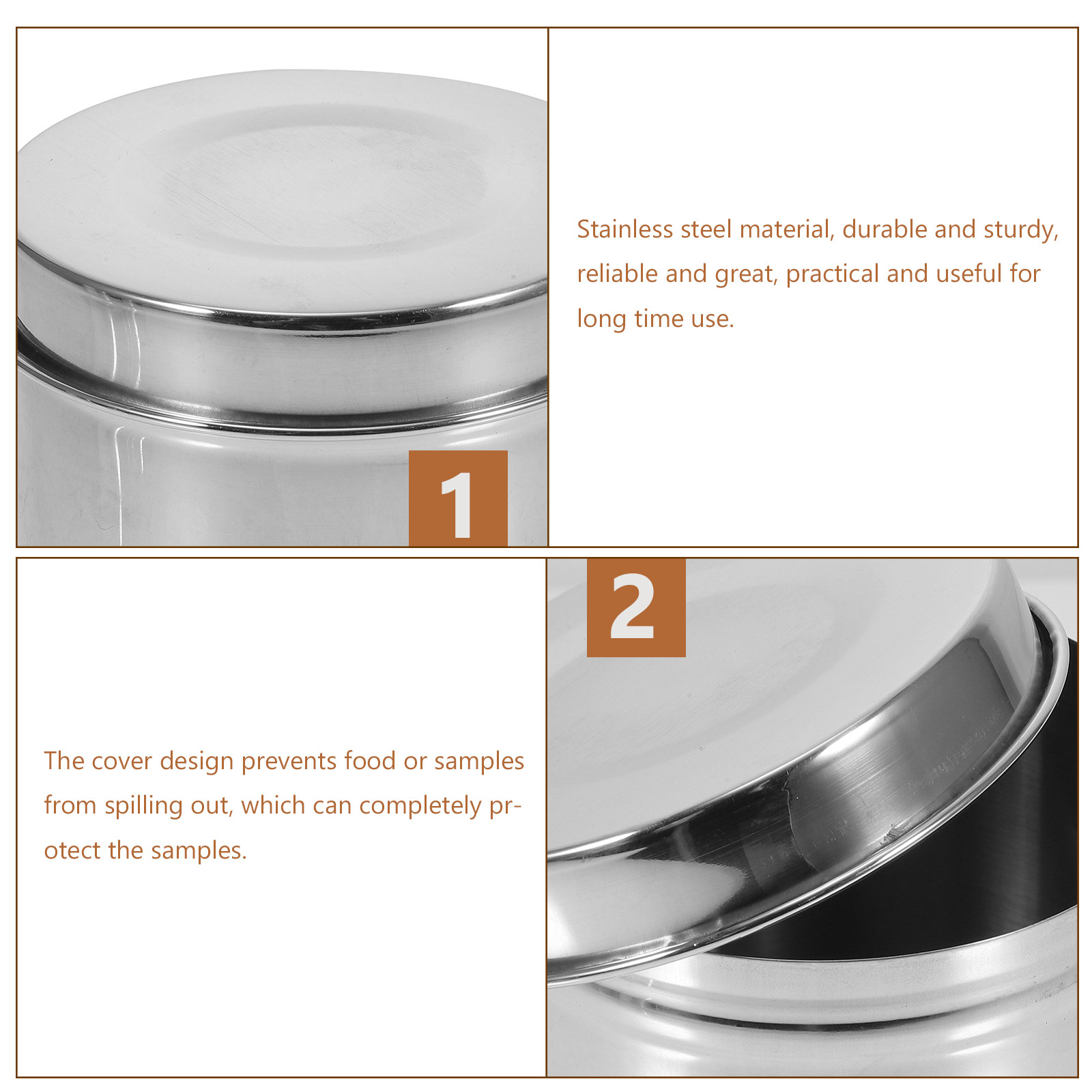 4Pcs Polished Stainless Steel  - огляд і ціна Food Storage And Safety