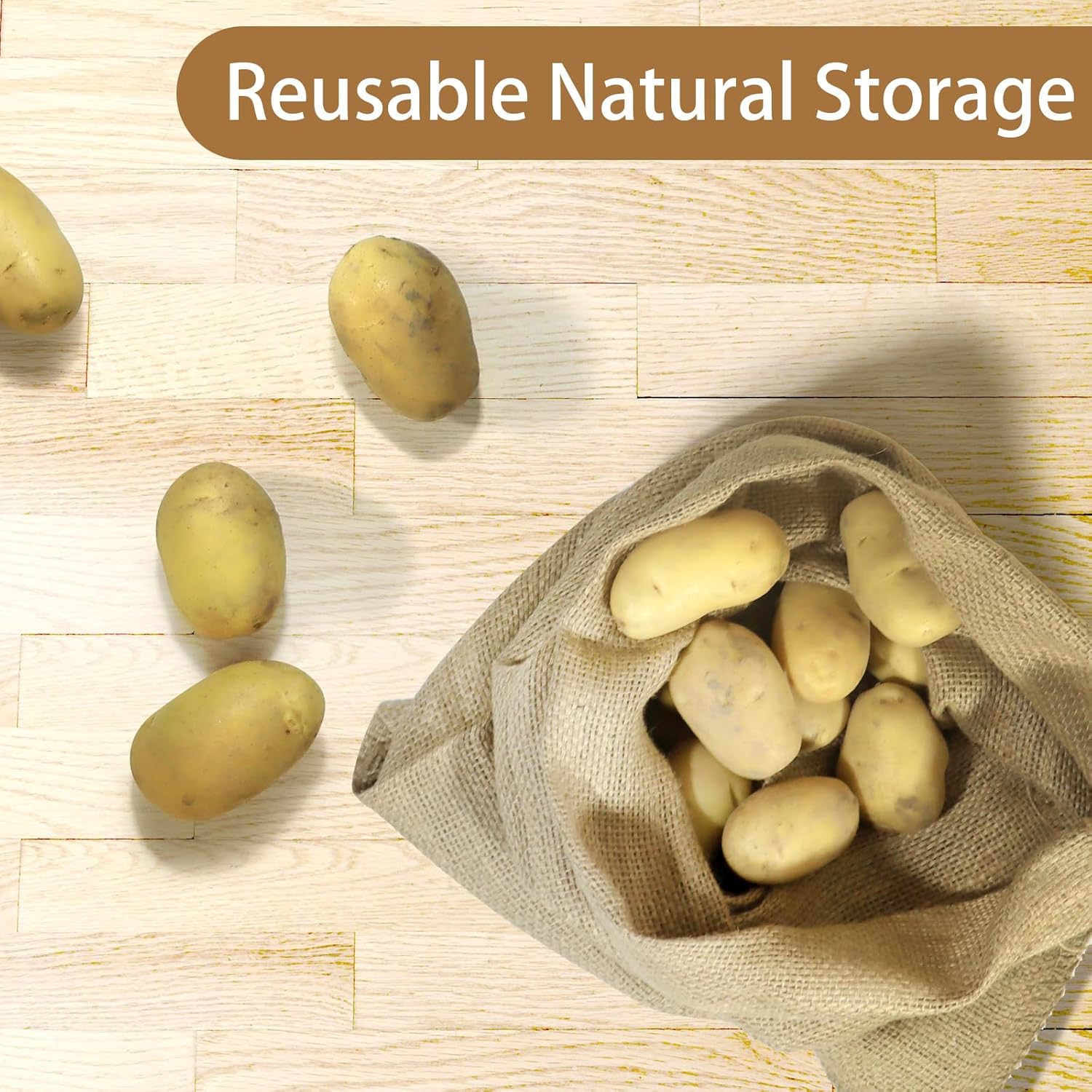 1PC Natural Jute Burlap Sacks  - огляд і ціна Food Storage Roots