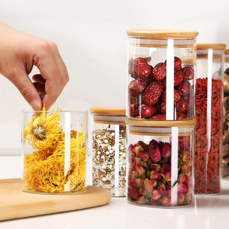 12 Glass Jars Set with Bamboo  - огляд і ціна Food Storage Jar Labels