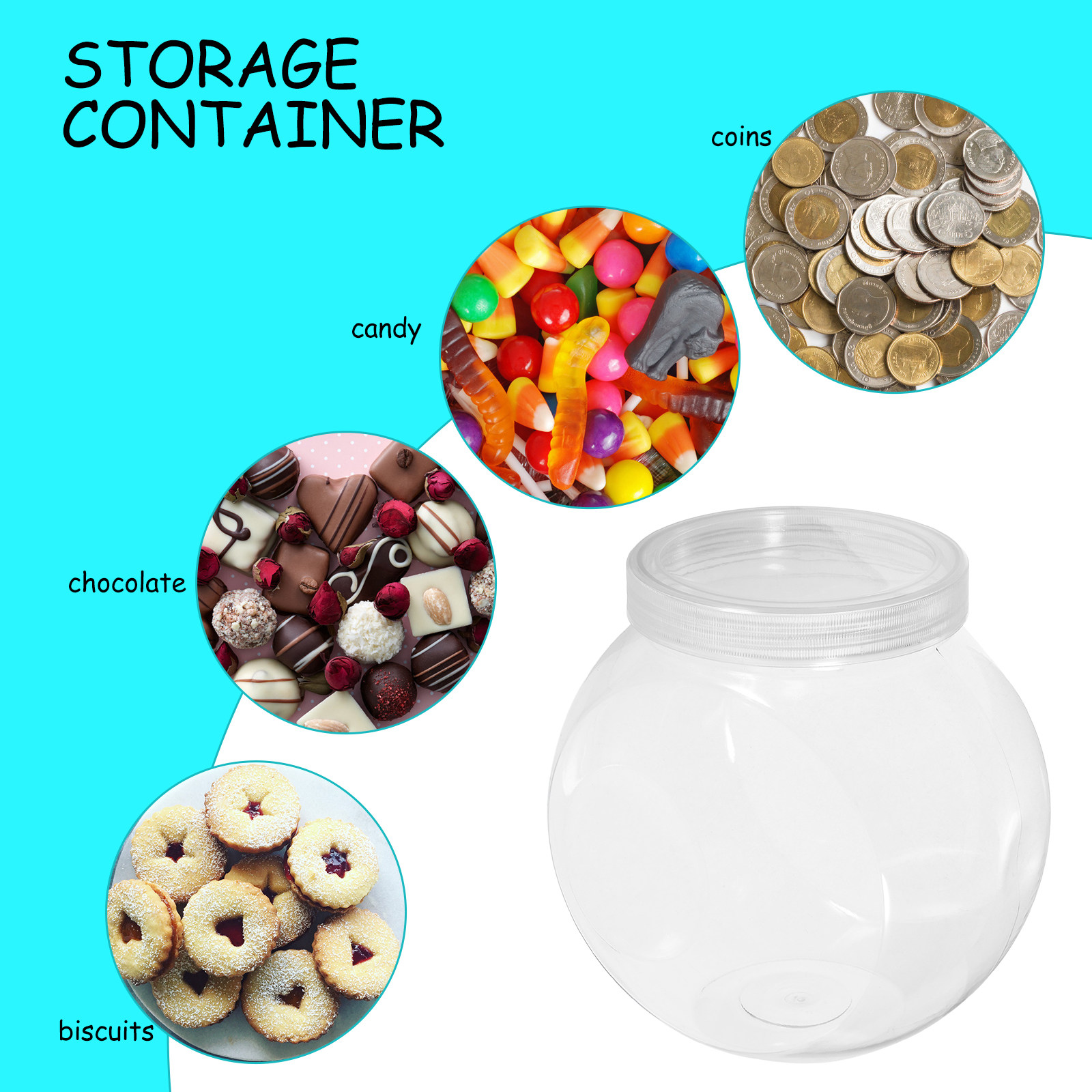 3Pcs Clear Sweet Jar 1500Ml Ro - огляд і ціна Food Storage Small