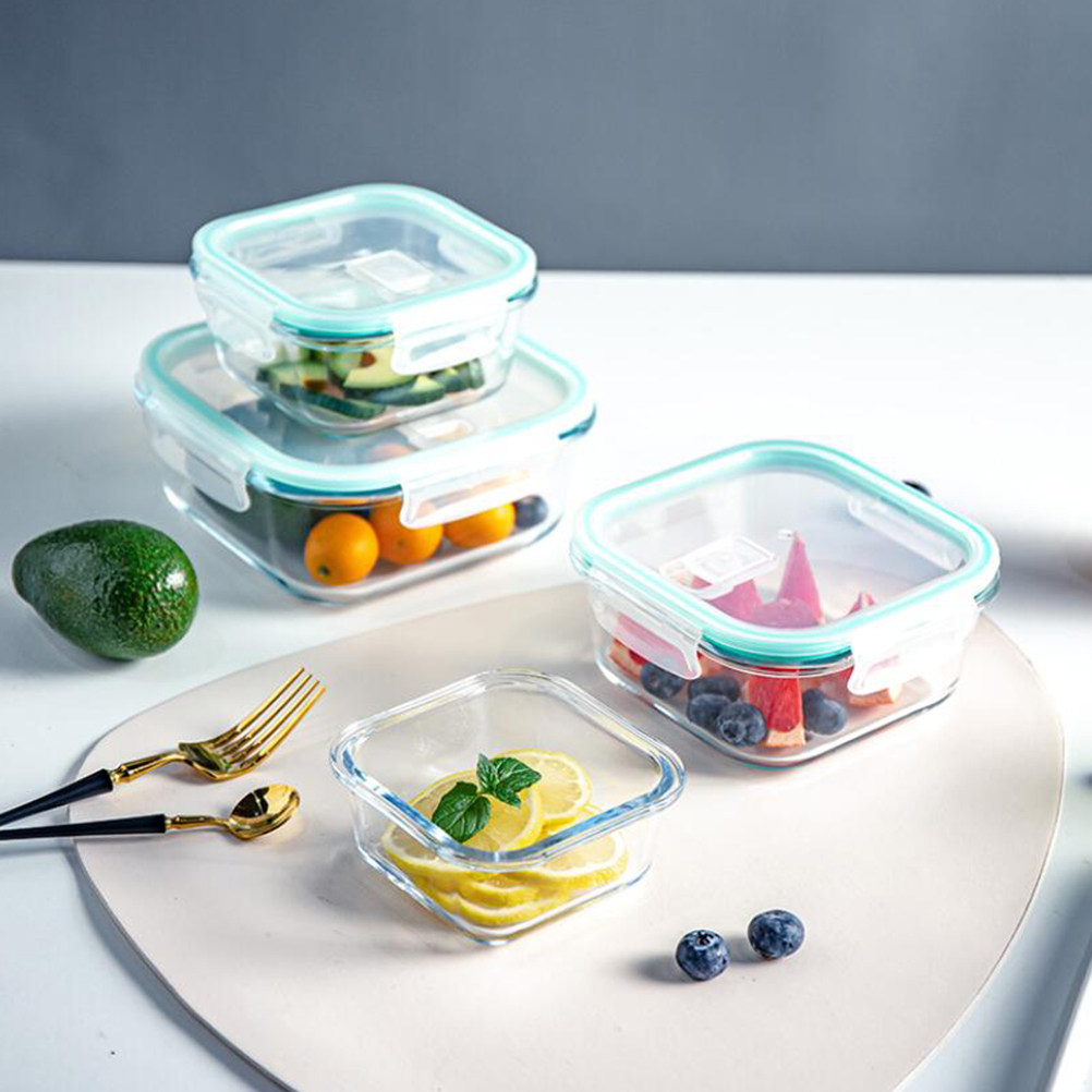 3Pcs Sky Blue Glass Food Stora - огляд і ціна Food Storage Non Toxic