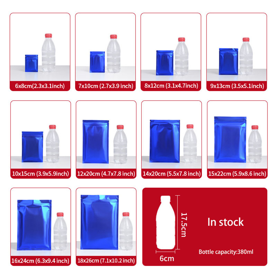 100pcs Matte Blue Foil Zipper  - огляд і ціна Food Storage Small