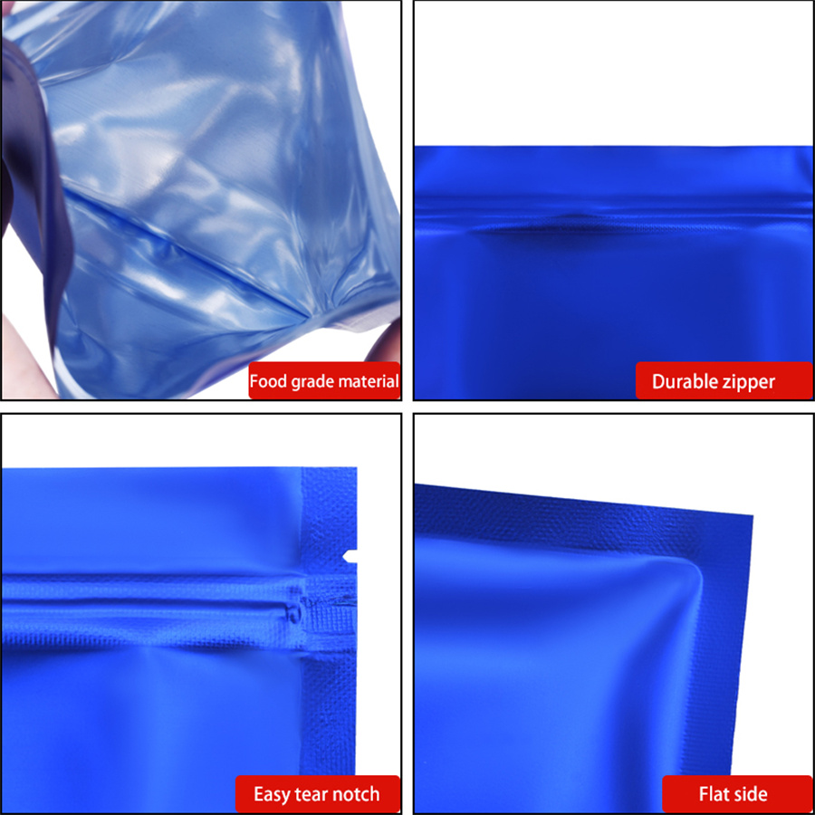 100pcs Matte Blue Foil Zipper  - огляд і ціна Food Storage Small
