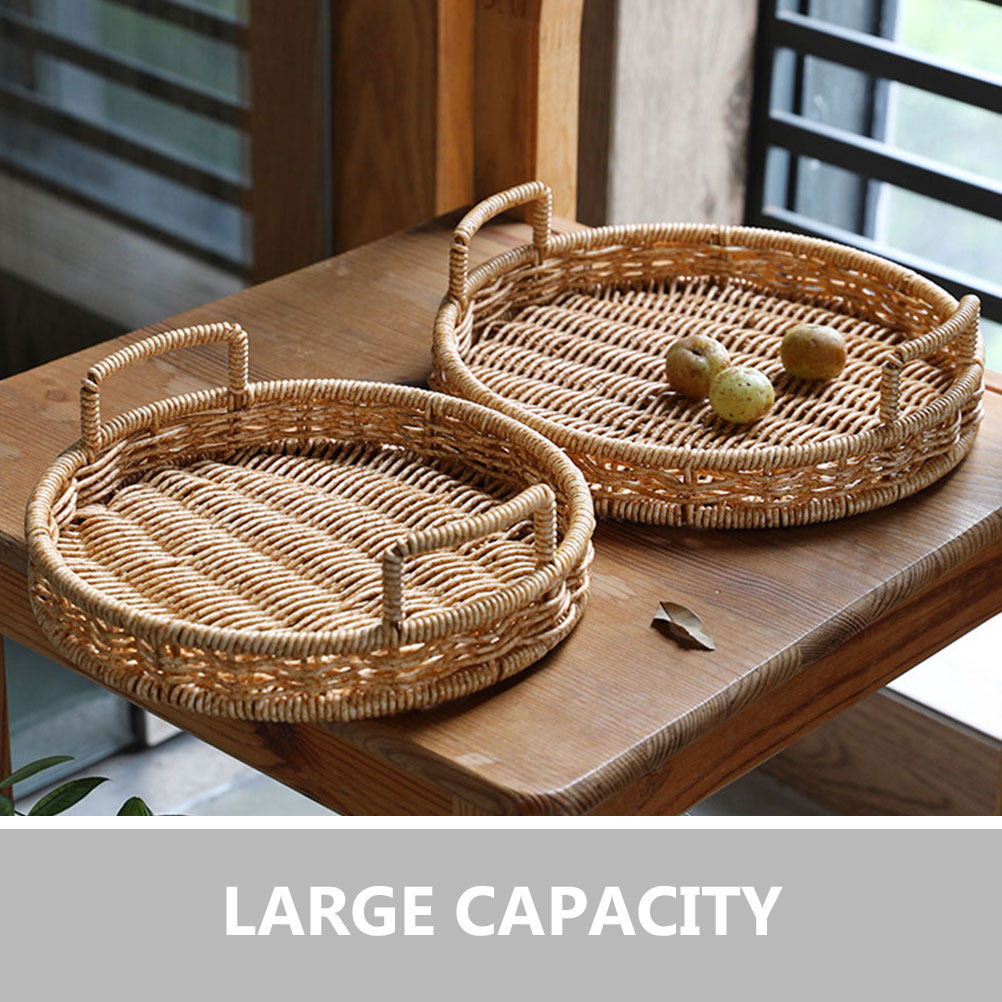 Round Woven Bread Basket Imita - огляд і ціна Food Storage Home