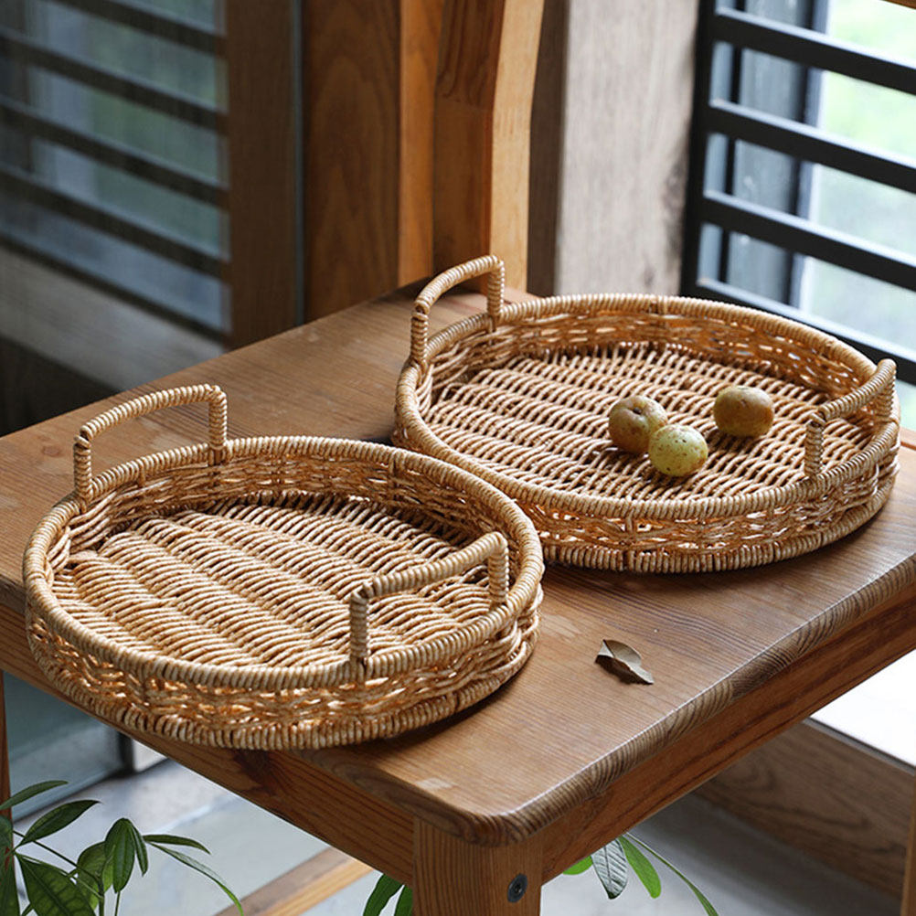 Round Woven Bread Basket Imita - огляд і ціна Food Storage Home