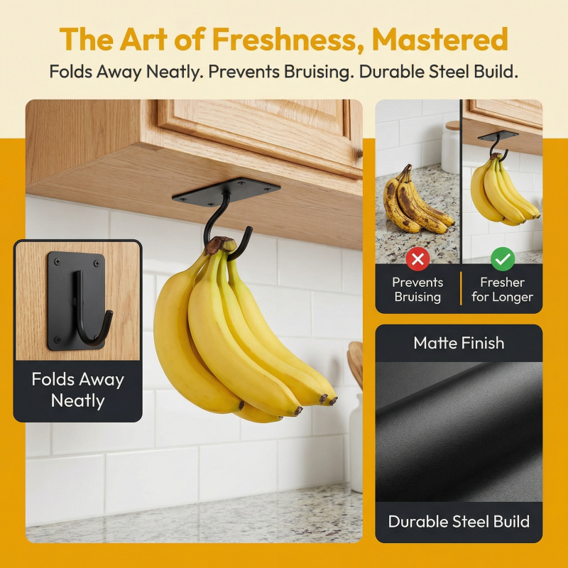 Black Metal Self-Adhesive Bana - огляд і ціна Food Storage And Organizer