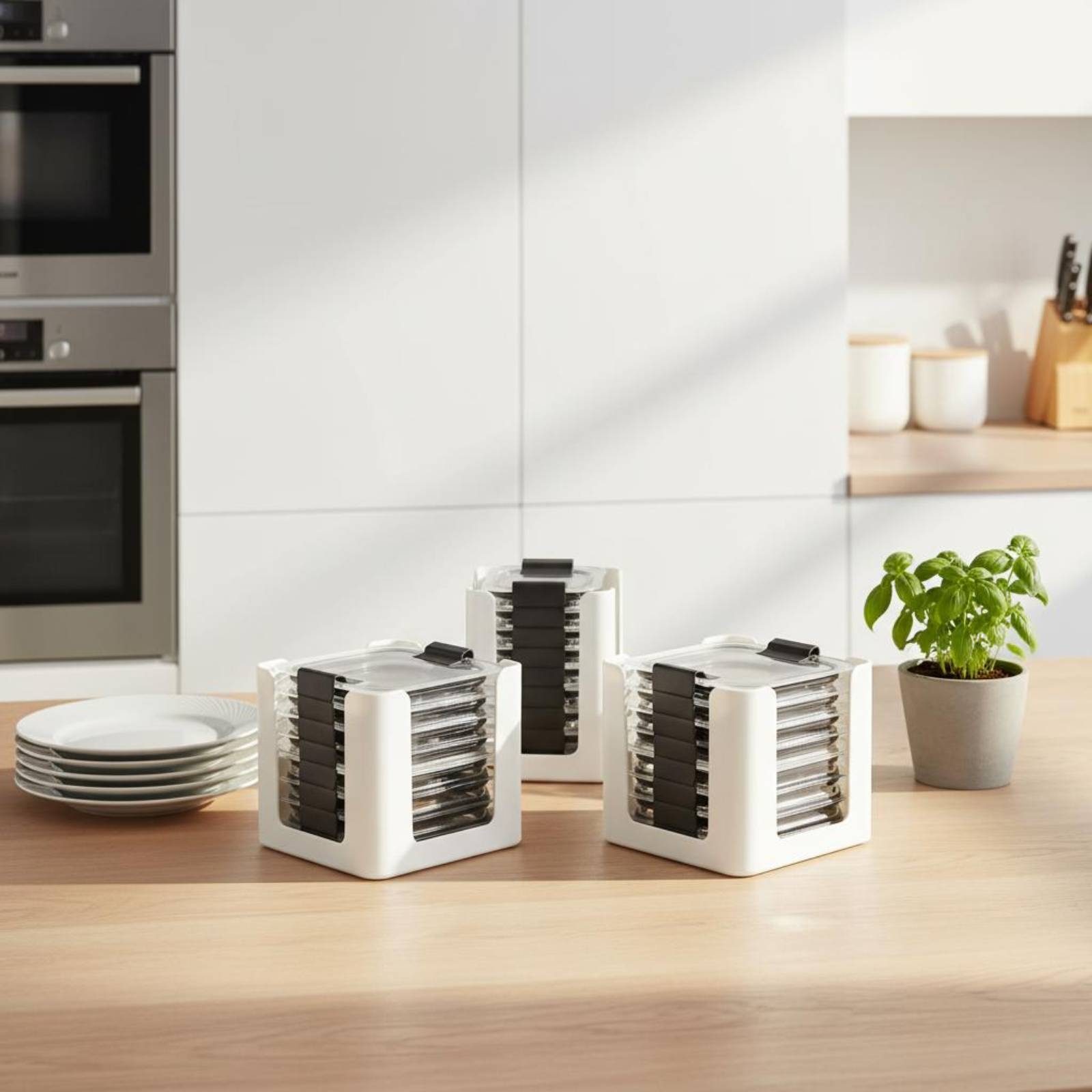 3 Pieces Lid Storage Rack Rect - огляд і ціна Food Storage And Organizer